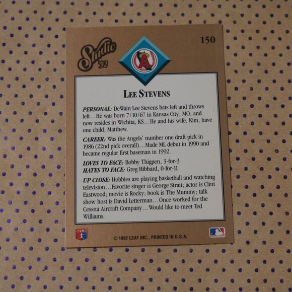 Lee Stevens #150 Baseball Card - Picture 2 of 2